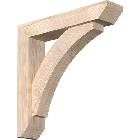 Ekena Millwork Thorton Slat Smooth Bracket w/ Offset Brace, Douglas Fir, 5 1/2"W x 26"D x 26"H BKT0604X26X26THR06SDF